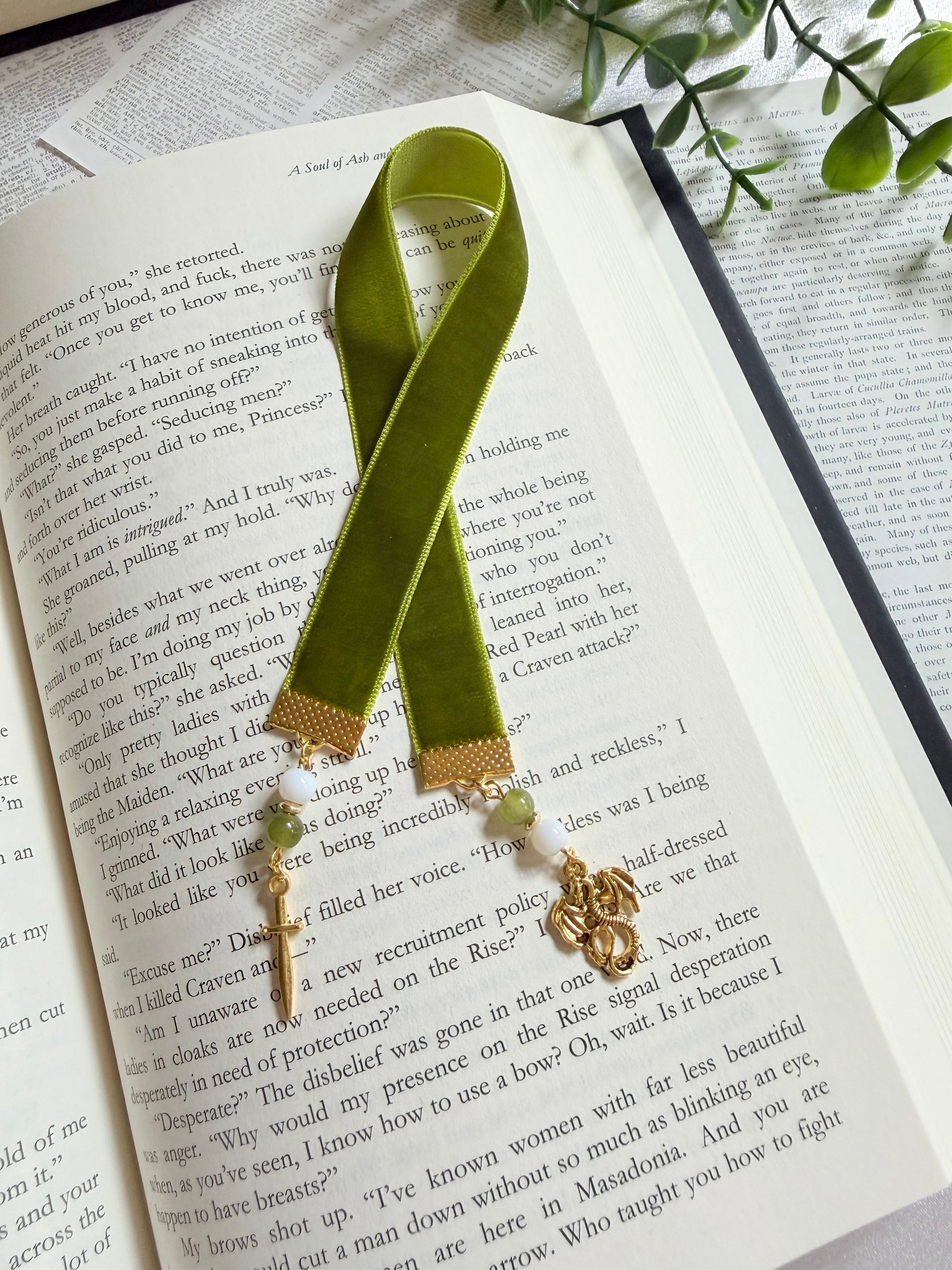The Mosswyrm: Dragon & Dagger Ribbon Bookmark