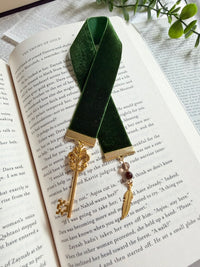 The Archivist: Key & Feather Ribbon Bookmark