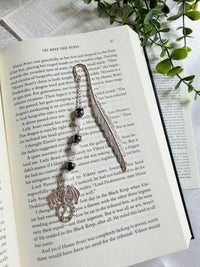 The Silver Dragon: Beaded Feather Hook Bookmark