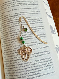 The Emerald Wyrm: Beaded Hook Bookmark