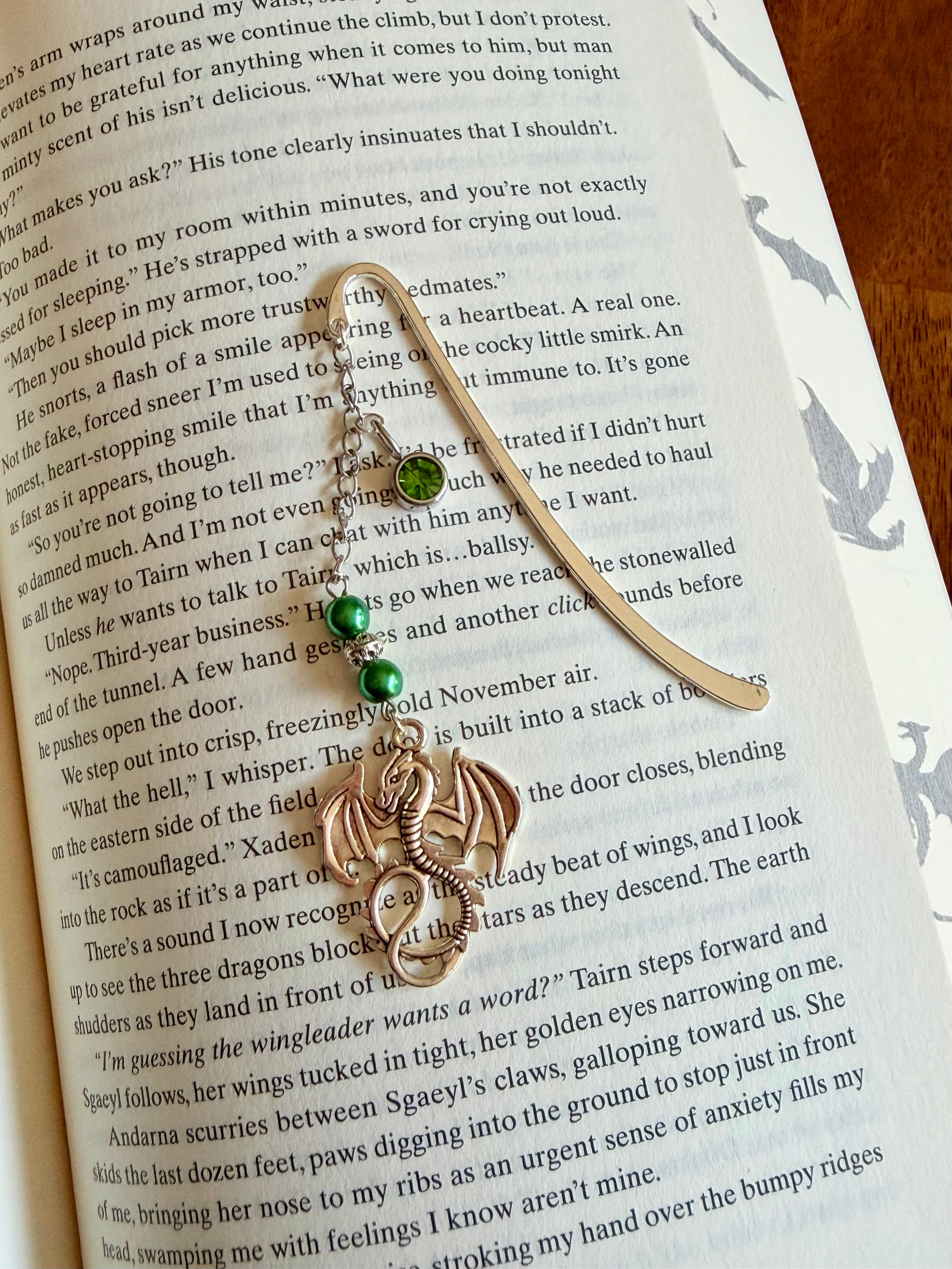 The Emerald Wyrm: Beaded Hook Bookmark