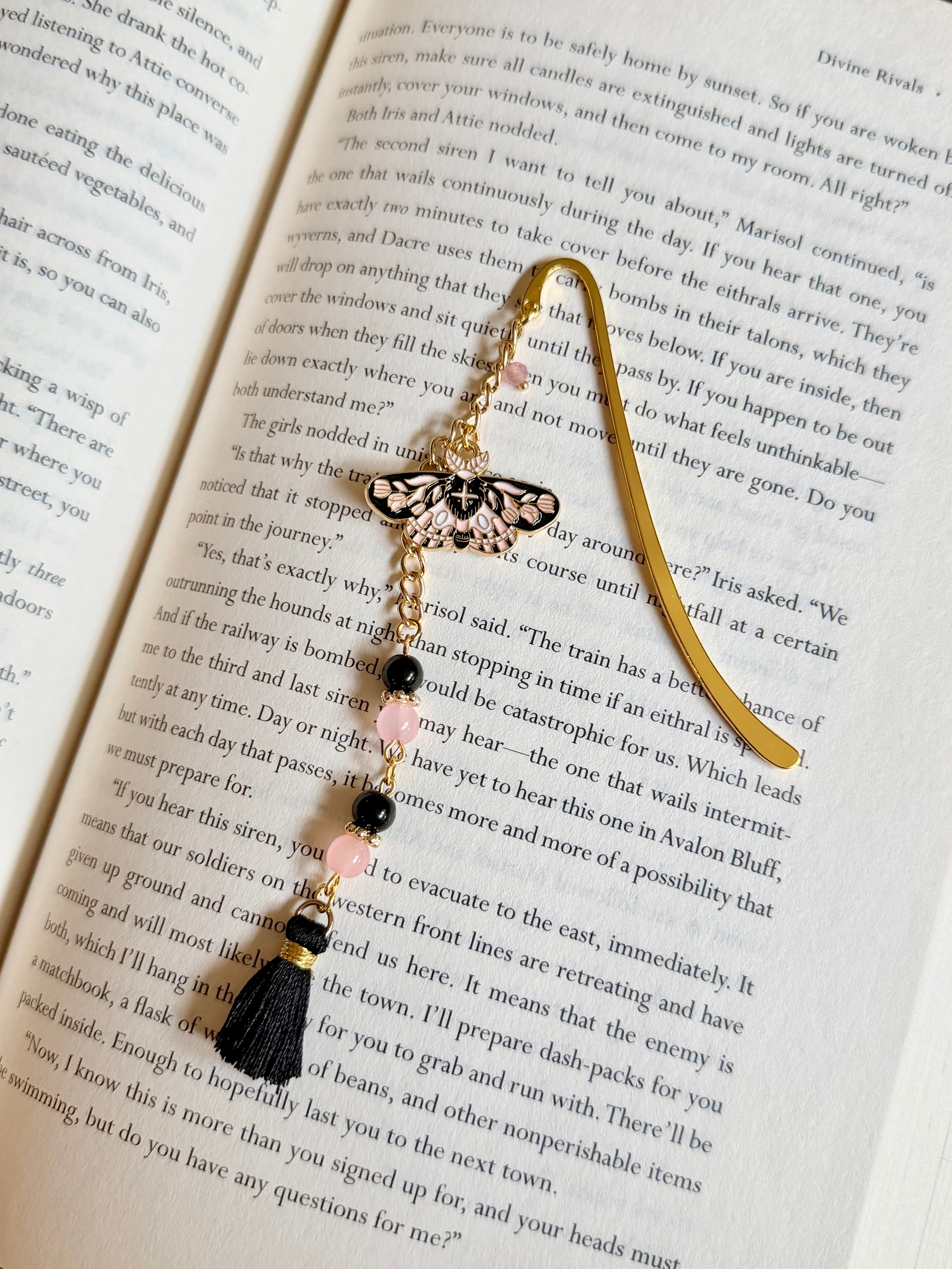 The Silk Moth: Beaded Hook Bookmark