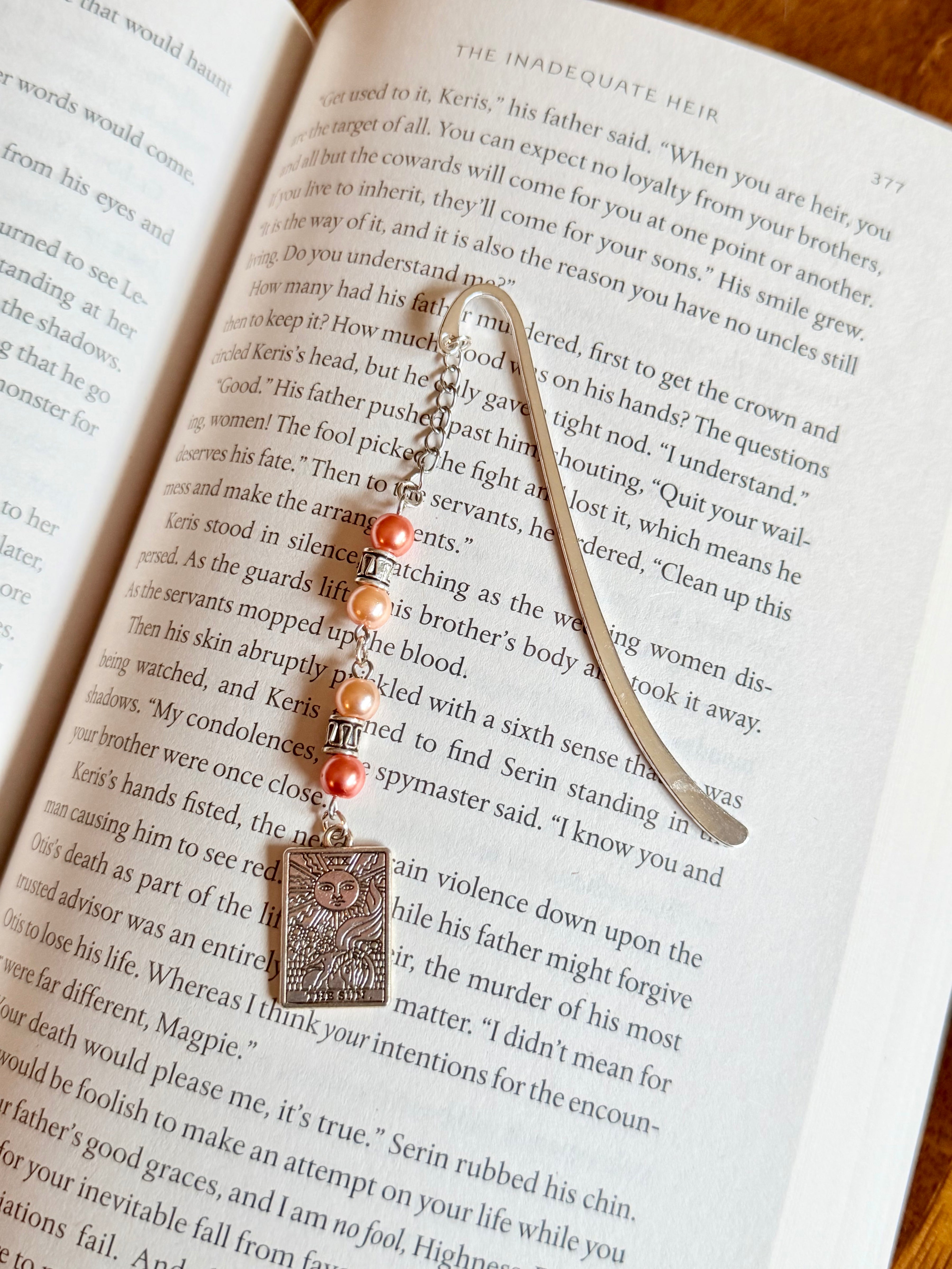 The Sun Card: Beaded Hook Bookmark
