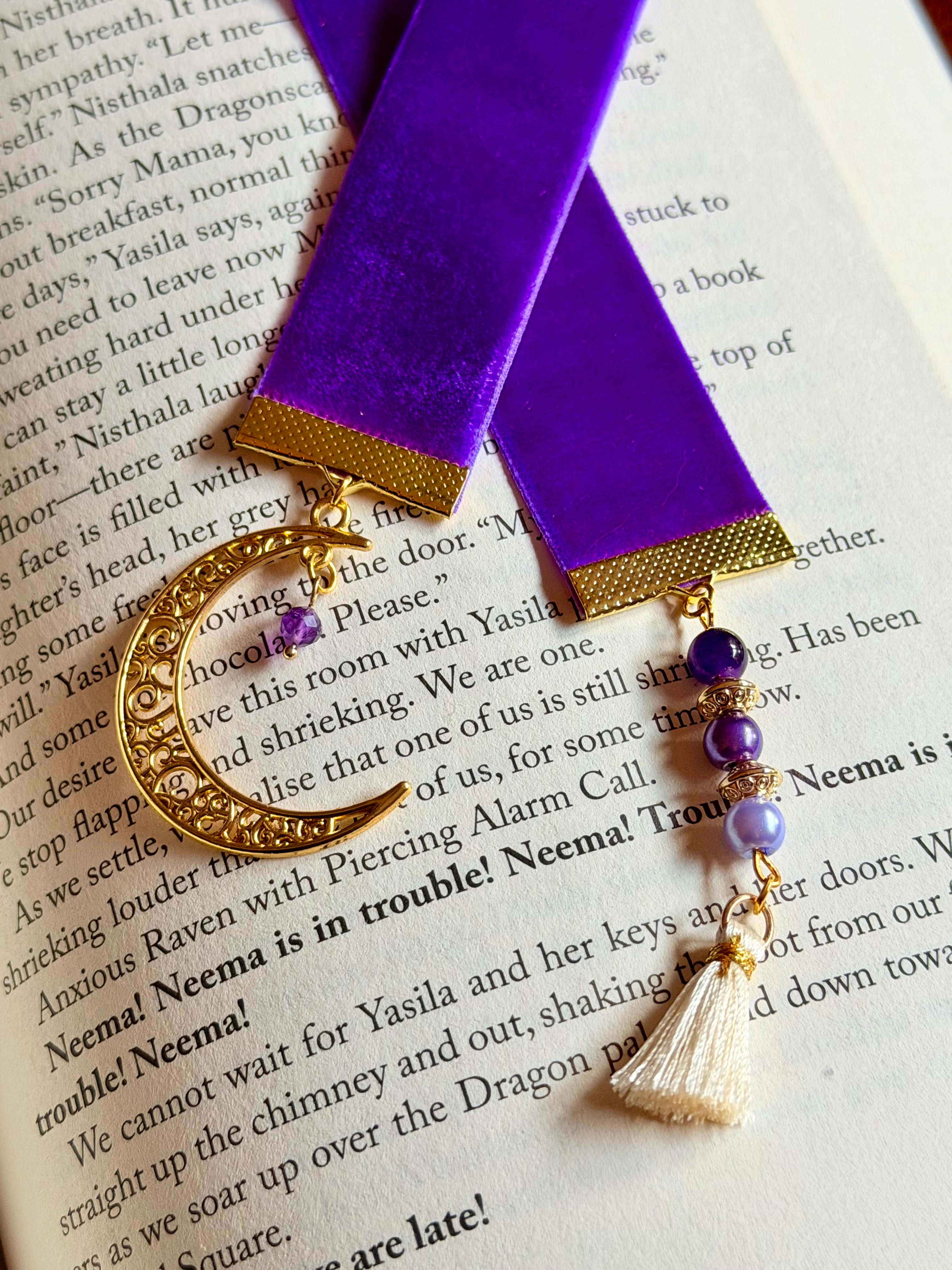 The Moonlit Thread: Moon Ribbon Bookmark