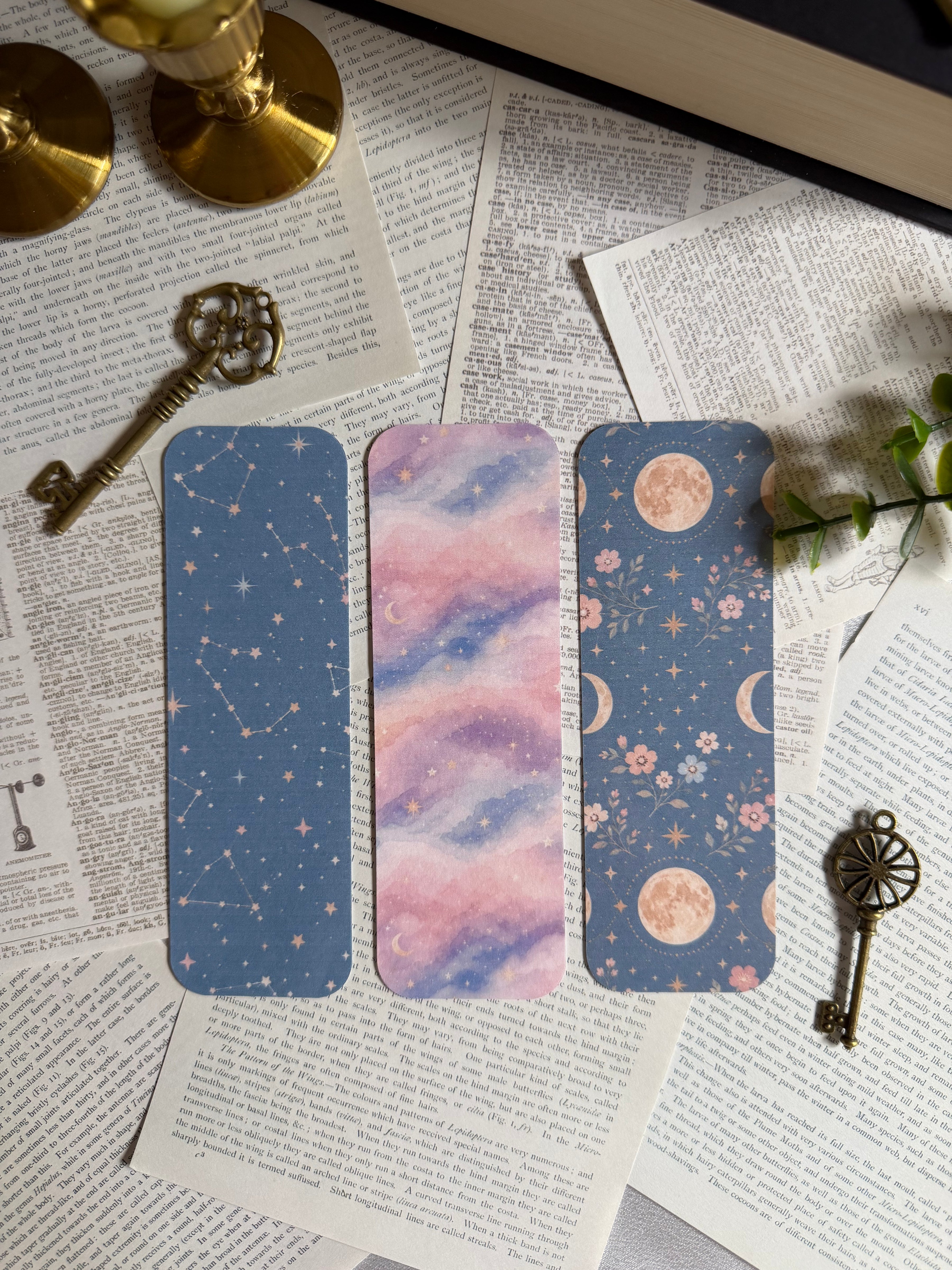 Pastel Skies: Set of 3 Printed Bookmarks